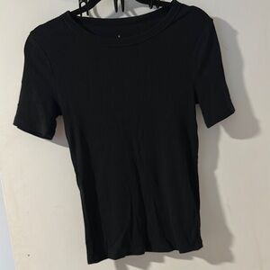 Classic ribbed Black Women's Top